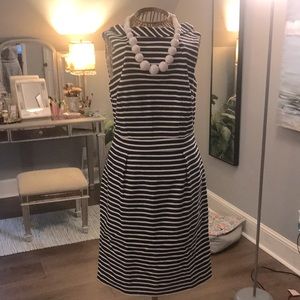 Black and white striped dress